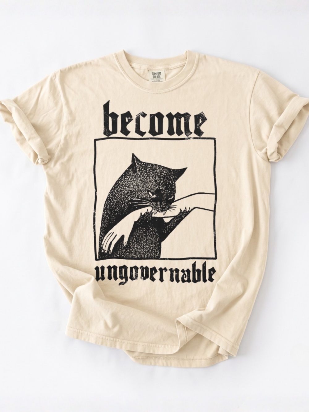 Comfort Colors Become Ungovernable Cat Graphic Tee, Silly Cats Shirt
